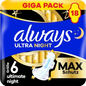 Always Ultimate Night Max Protection Größe 6, 18 Stück