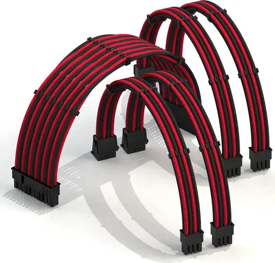 LinkUP PSU Cable Extension Kit, Rot/Schwarz