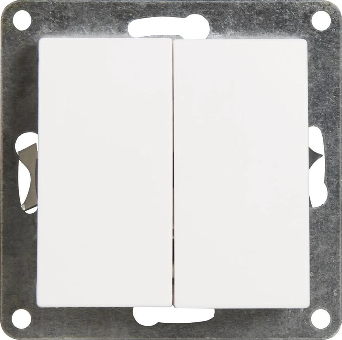 McPower Serien-Schalter McPower "Flair", 2-fach, 250V~/10A, UP, weiß
