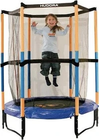 Hudora Jump In mit Sicherheitsnetz 140cm Trampolin blau