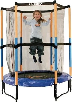 Hudora Jump In mit Sicherheitsnetz 140cm Trampolin blau