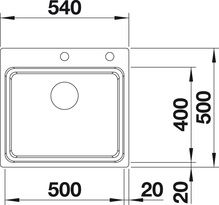 Blanco Etagon 500-IF/A Einbau Becken mittig mit Ablauffernbedienung edelstahl seidenglanz