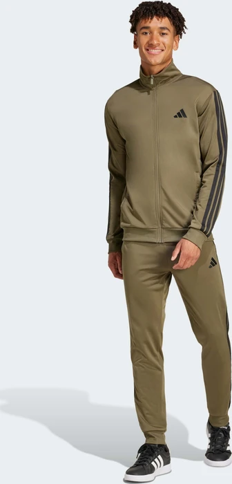 adidas Basic 3-Streifen Tricot Trainingsanzug olive strata (Herren)