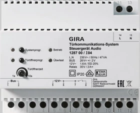 Gira Steuergerät Audio für Türstationen/Gegensprechsysteme, 6TE REG, Steuereinheit (1287 00)