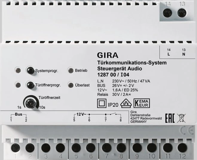 Gira Steuergerät Audio für Türstationen/Gegensprechsysteme, 6TE REG, Steuereinheit
