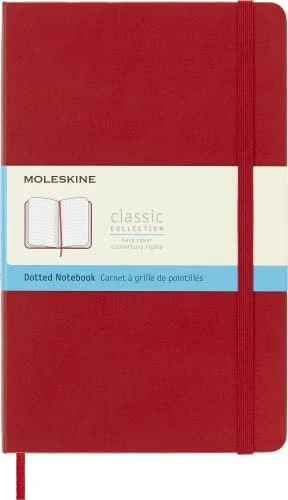 Moleskine Klassik Notizbuch, 130x210mm, punktiert, fester Einband Large, scharlachrot, 240 Blatt