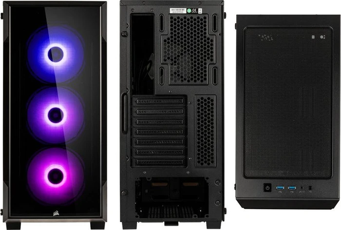 Corsair iCue 220T RGB, schwarz, Glasfenster