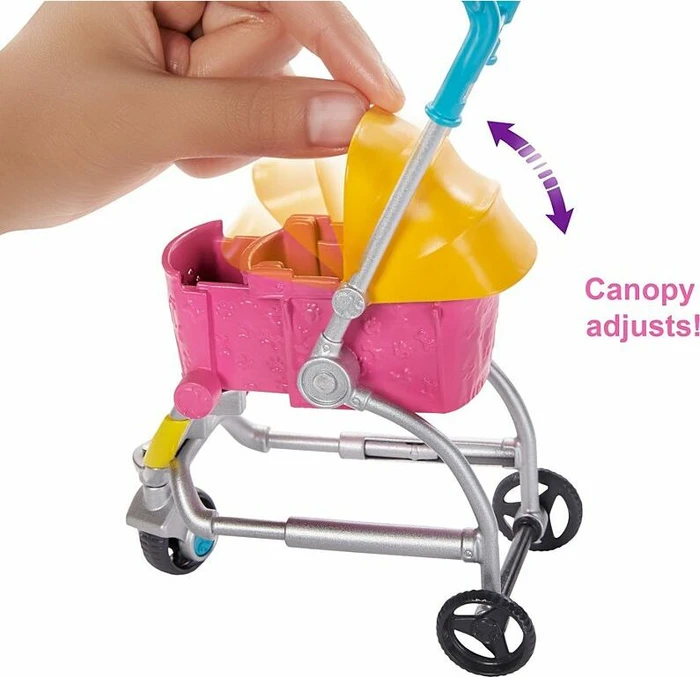 Mattel Barbie - Hundebuggy Spielset mit Puppe brünett