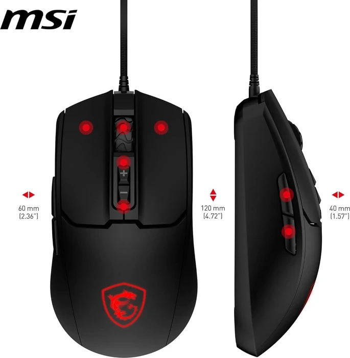 MSI Forge GM100 Gaming Mouse schwarz, USB