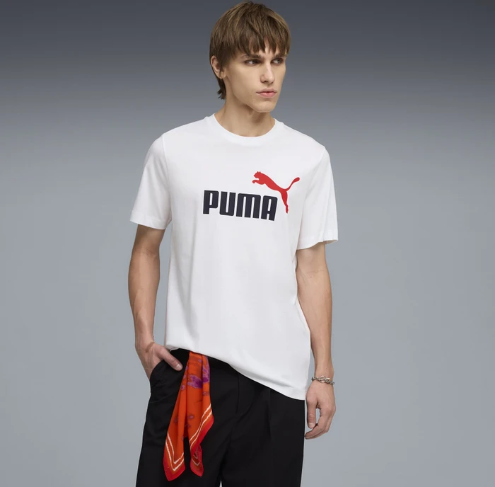 Puma Essentials 2 Colour No. 1 Logo T-Shirt kurzarm puma white/red (Herren)