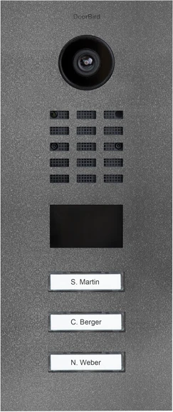 DoorBird D2103V IP Video Türstation mit 3 Ruftasten DB 703, Edelstahl V2A, gebürstet