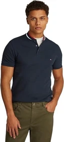 Tommy Hilfiger Slim Fit mit Mandarinkragen Poloshirt kurzarm navy blue (Herren)