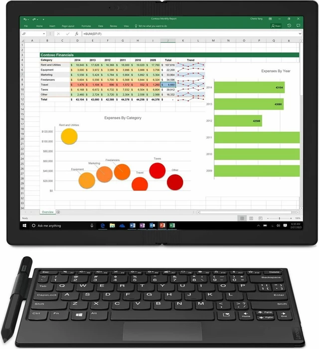 Lenovo ThinkPad X1 Fold G1, Core i5-L16G7, 8GB RAM, 512GB SSD, DE, Tastatur, Eingabestift