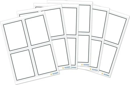 Herma Buchetiketten neutral, 40x55mm, mehrfarbig, 6 Blatt (24 Etiketten)