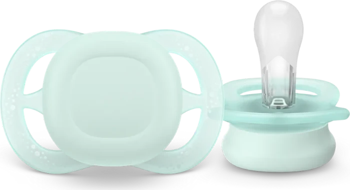 Philips Avent SCF075/12 ultra start Beruhigungsschnuller, 0-2M, Silikon, blau/grün, 2 Stück