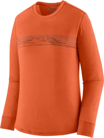 Patagonia Capilene Cool Merino Graphic Funktionsshirt langarm strata stripe: coal orange (Damen)