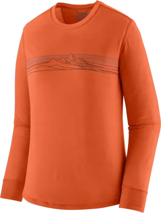 Patagonia Capilene Cool Merino Graphic Funktionsshirt langarm strata stripe: coal orange (Damen)