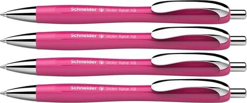 Schneider Slider Rave XB Kugelschreiber pink/silber, 4er-Pack