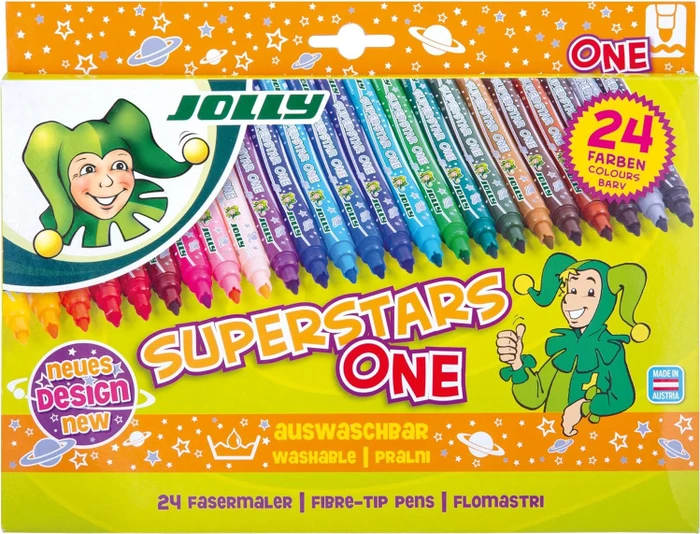 Jolly Superstars One Fasermaler sortiert, 24er-Set, Etui