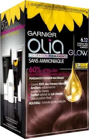 Garnier Olia Haarfarbe 6.12 schimmerndes hellbraun