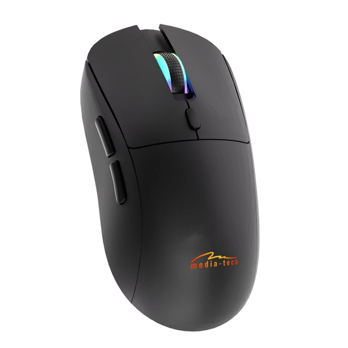 Media-Tech MT1124 2-in-1 Silent & Recharge Wireless Mouse, schwarz, USB/Bluetooth