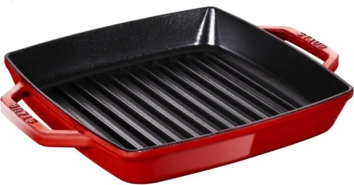Zwilling Staub Grillpfanne eckig 28x28cm kirschrot