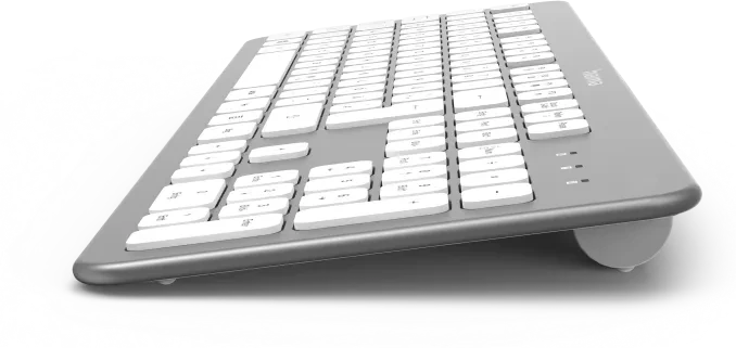 Hama KW-700 Wireless Slim-Design Tastatur, silber/weiß, USB, DE