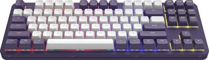 Dark Project ALU87A Violet Gaming Keyboard, weiß/violett, LEDs RGB, g3ms Sapphire, USB, US