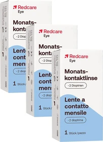 Redcare Monatskontaktlinse, -2.00 Dioptrien, 3 Stück