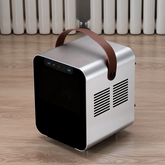 Jonsbo Jonsplus BO 100, silber, Glasfenster, Mini-ITX