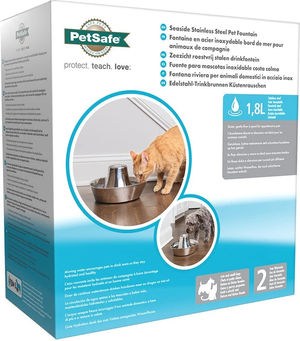 PetSafe Seaside Edelstahl-Trinkbrunnen, 1.8l