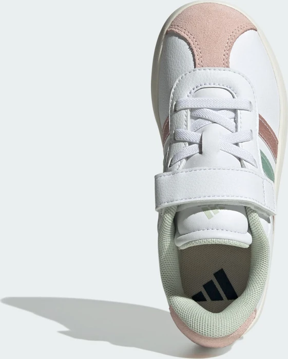 adidas VL Court 3.0 cloud white/linen green metallic/sandy pink metallic (Junior)