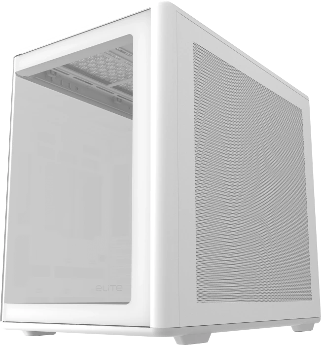 Cooler Master Elite 600 White, weiß, inkl. 4x Lüfter, Glasfenster