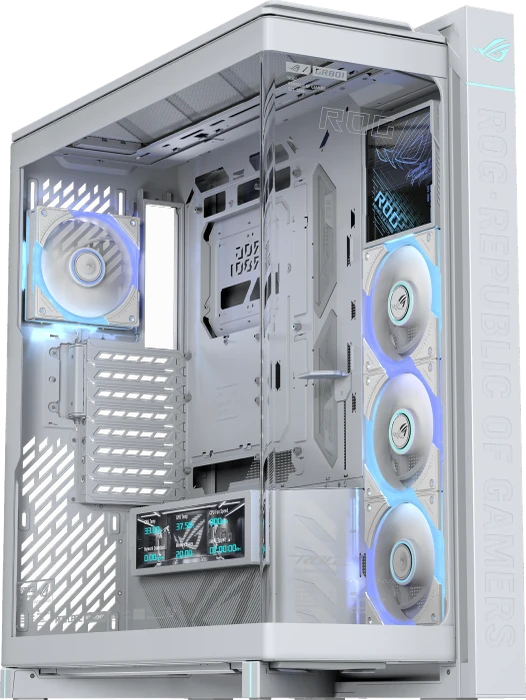 ASUS ROG Cronox GR801 Curve TG ARGB White, Glasfenster