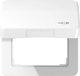 Jung Serie CD Klappdeckel Thermoplast mit Symbol "Stecker", alpinweiß