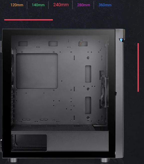Thermaltake H590 TG ARGB, schwarz, Glasfenster