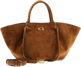 Guess Allegra Wildleder Handtasche cognac