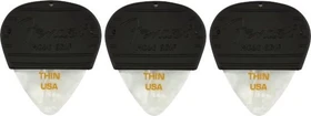 Fender Mojo Grip Celluloid Picks, White Moto Thin, 3-Pack