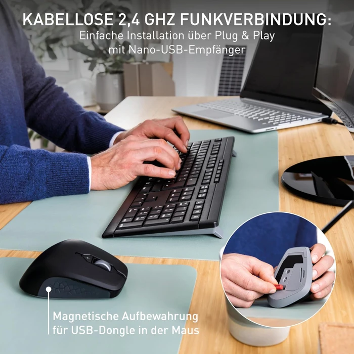 Cherry Stream Desktop Comfort schwarz, USB, DE
