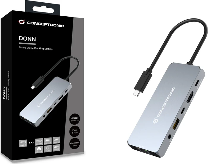 Conceptronic 6-in-1 USB4 Multiport-Adapter, USB4 [Stecker]