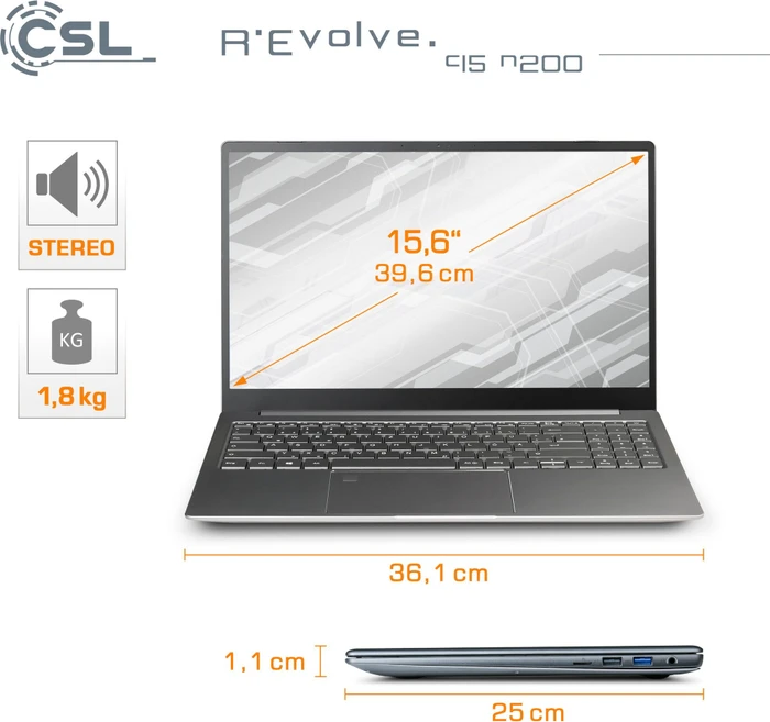 CSL-Computer R'Evolve C15 v3, N200, 32GB RAM, 500GB SSD, Windows 11 Home S, DE