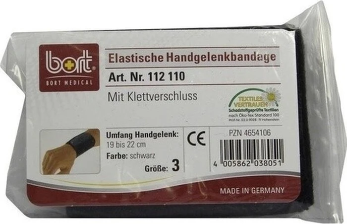 Bort Medical Handgelenkbandage mit Klettverschluss Größe 3 schwarz, 1 Stück