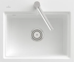 Villeroy & Boch Subway Style 60 S Einbau Becken mittig mit Ablauffernbedienung stone white