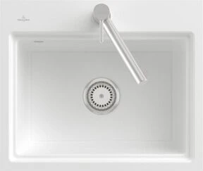Villeroy & Boch Subway Style 60 S Einbau Becken mittig mit Ablauffernbedienung stone white