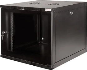 LogiLink Canovate SOHO Wandgehäuse 15HE, Sicherheitsglastür, schwarz, 550mm tief