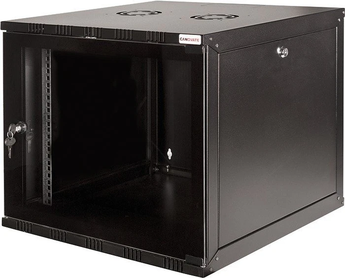 LogiLink Canovate SOHO Wandgehäuse 15HE, Sicherheitsglastür, schwarz, 550mm tief