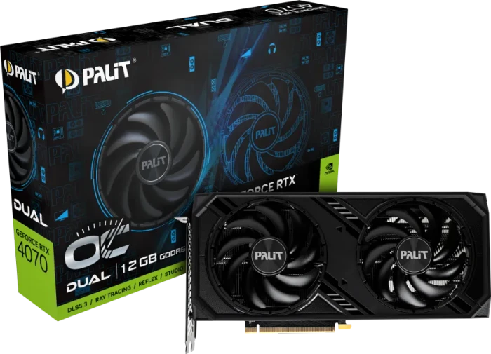 Palit GeForce RTX 4070 Dual OC, 12GB GDDR6, HDMI, 3x DP