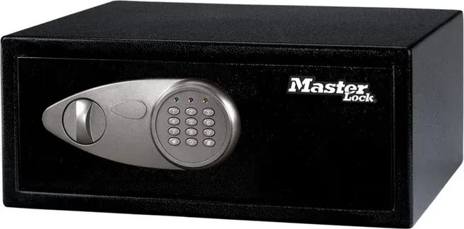 Master Lock X075ML Tresor, schwarz, Schlüsselschloss/elektronisches Zahlenschloss