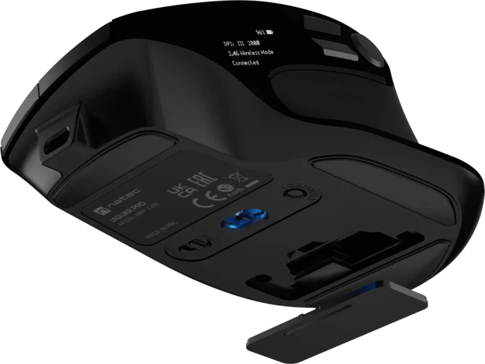 Natec Jaguar Pro Semi-Vertical Progammable Wireless Mouse schwarz, USB/Bluetooth