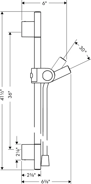 Hansgrohe Axor Uno Brausestange 90cm mit Brauseschlauch 160cm chrom